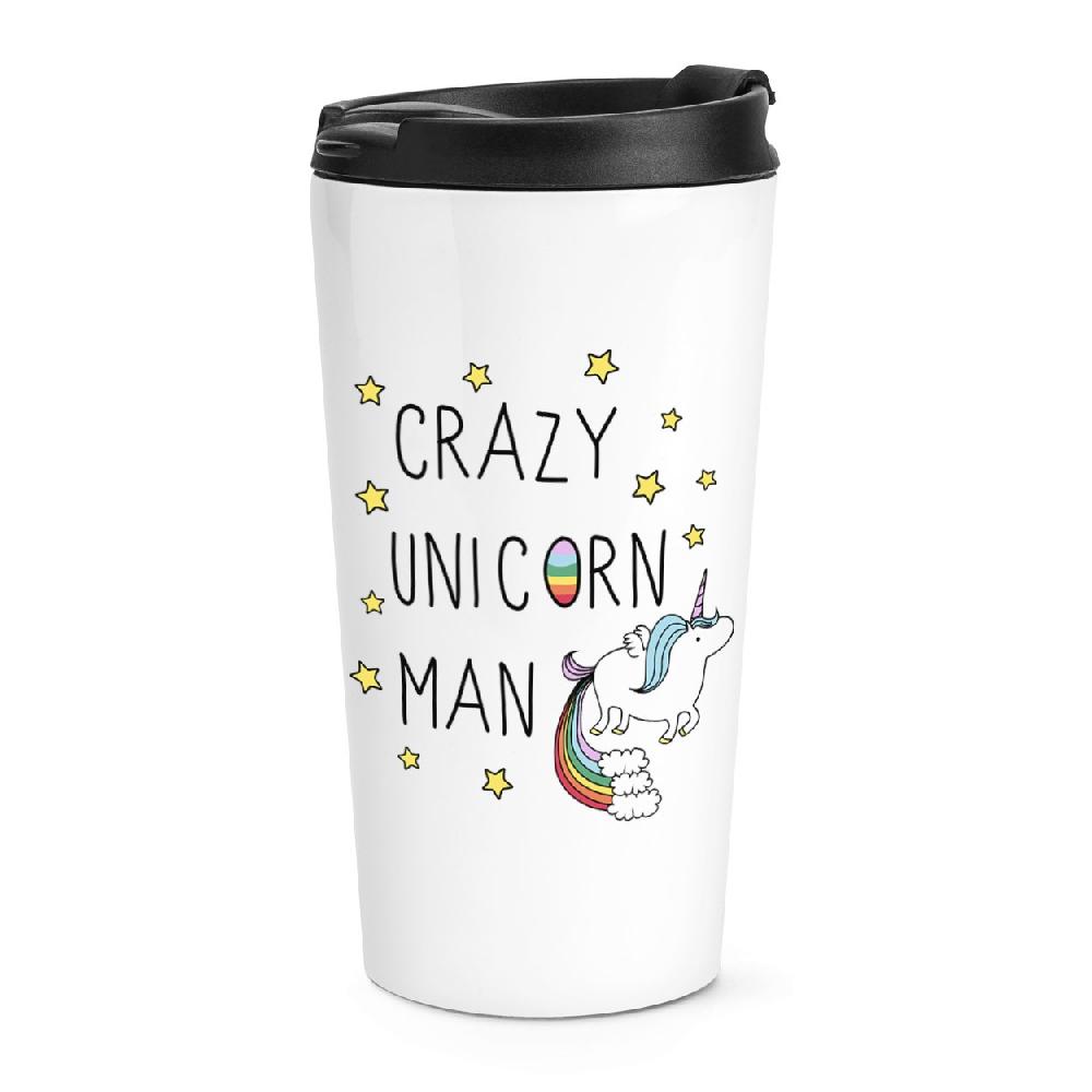 gift base Crazy Unicorn Man Travel Mug Cup