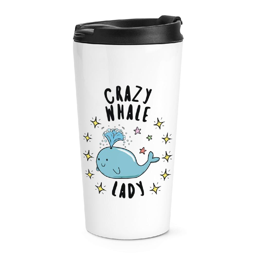 gift base Crazy Whale Lady Stars Travel Mug Cup