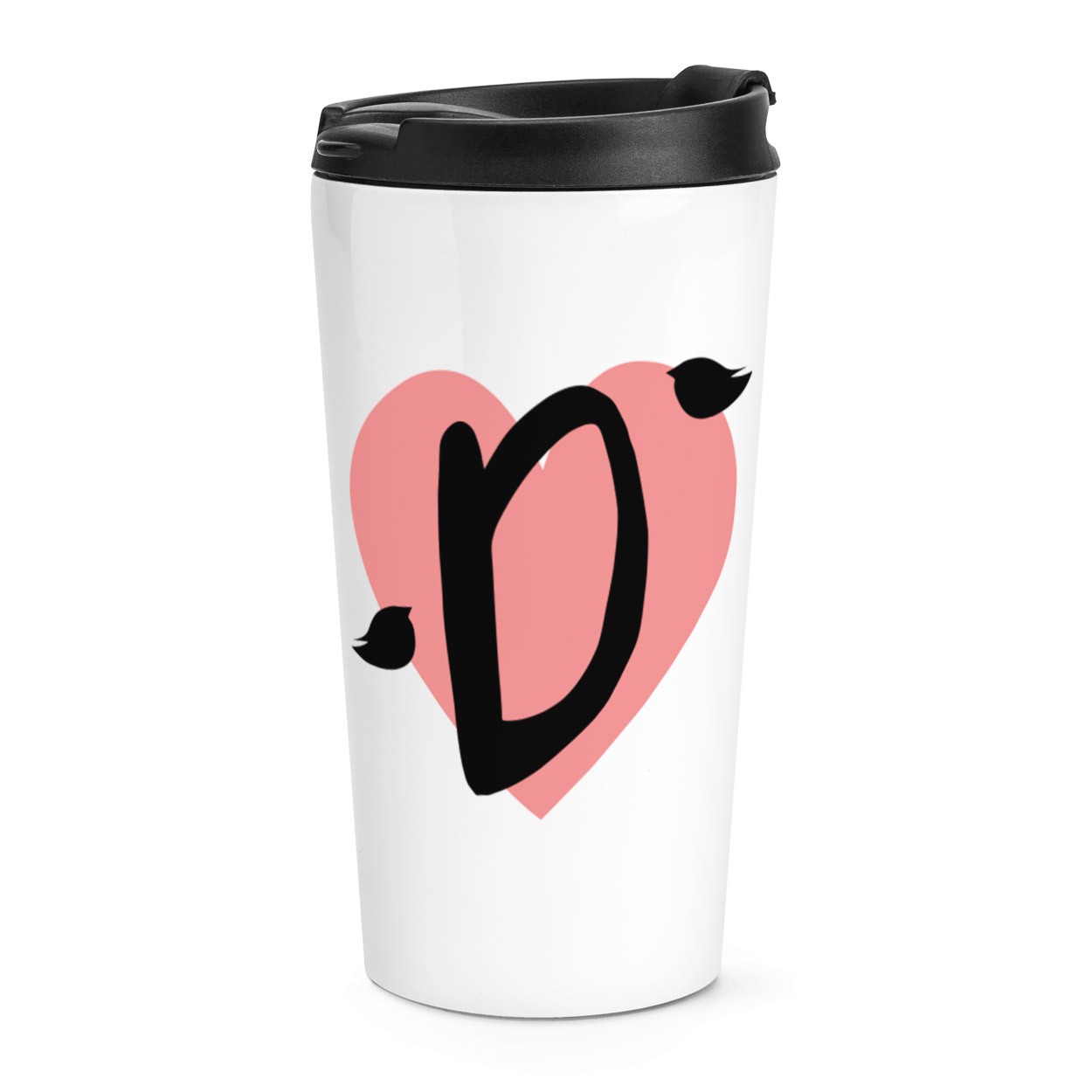 gift base D Heart Alphabet Travel Mug Cup