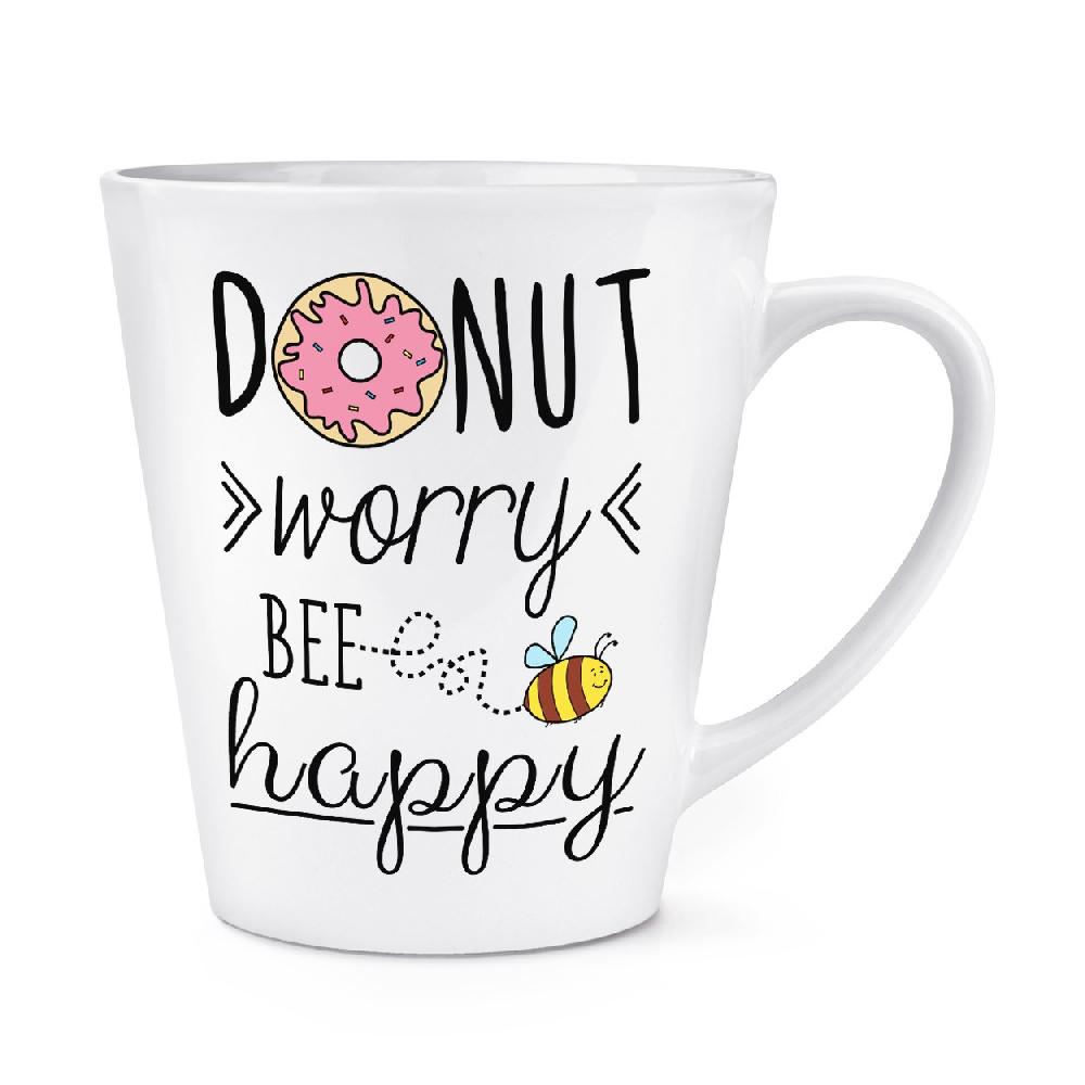 gift base Donut Worry Bee Happy 12oz Latte Mug Cup