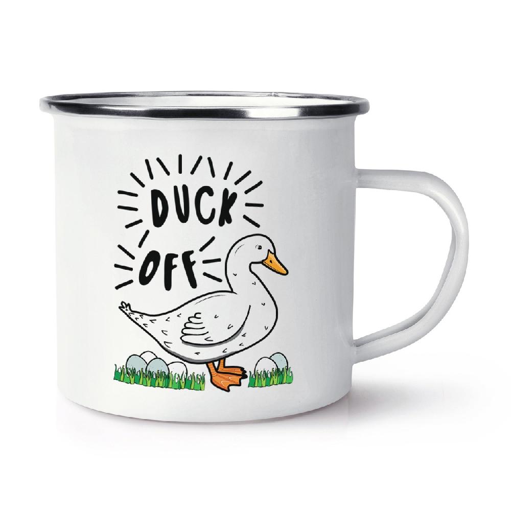 gift base Duck Off Retro Enamel Mug Cup