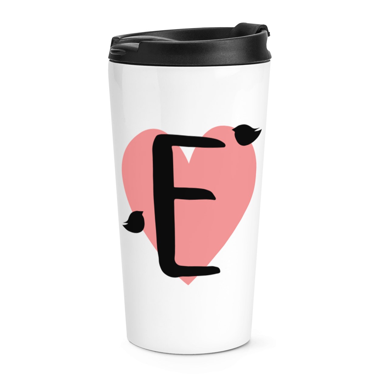 gift base E Heart Alphabet Travel Mug Cup