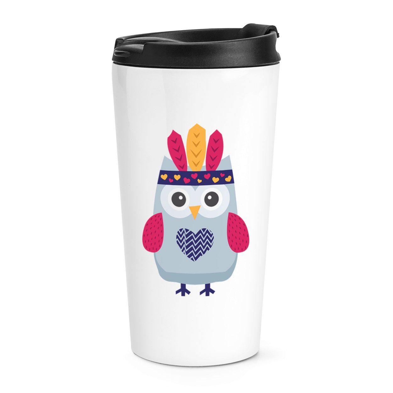 gift base Festival Owl Head Dress Travel Mug Cup