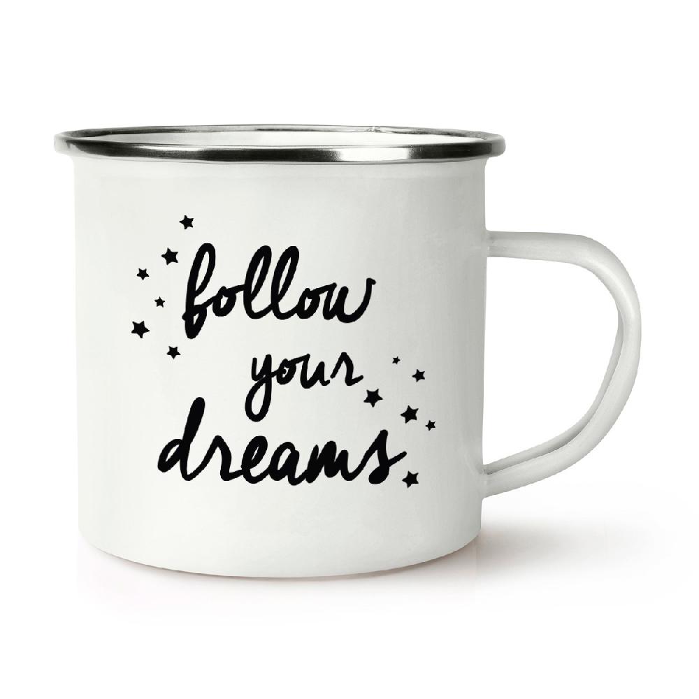gift base Follow Your Dreams Retro Enamel Mug Cup