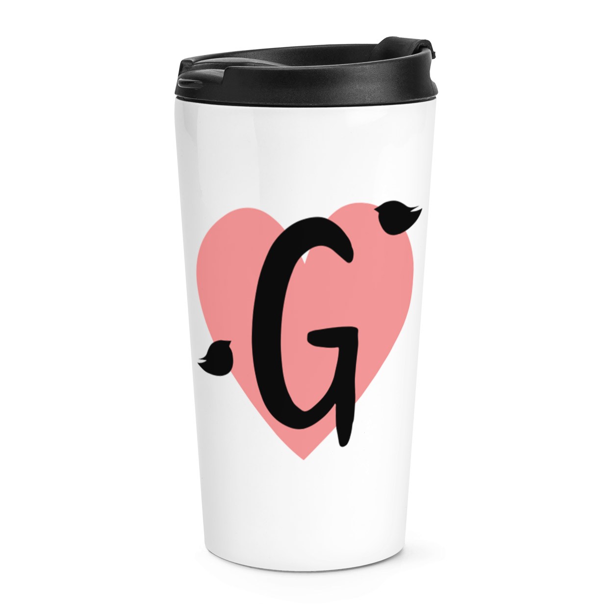 gift base G Heart Alphabet Travel Mug Cup