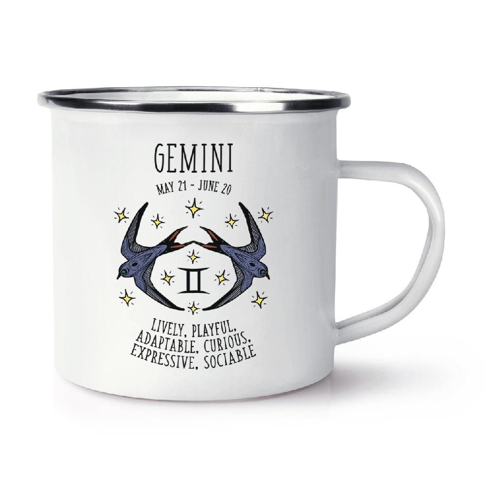 gift base Gemini Horoscope Retro Enamel Mug Cup