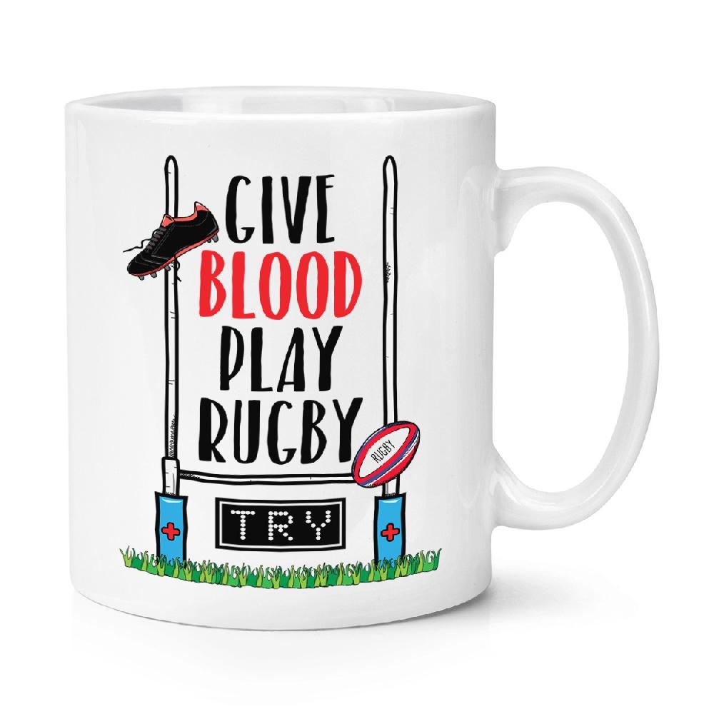 gift base Give Blood Play Rugby 10oz Mug Cup