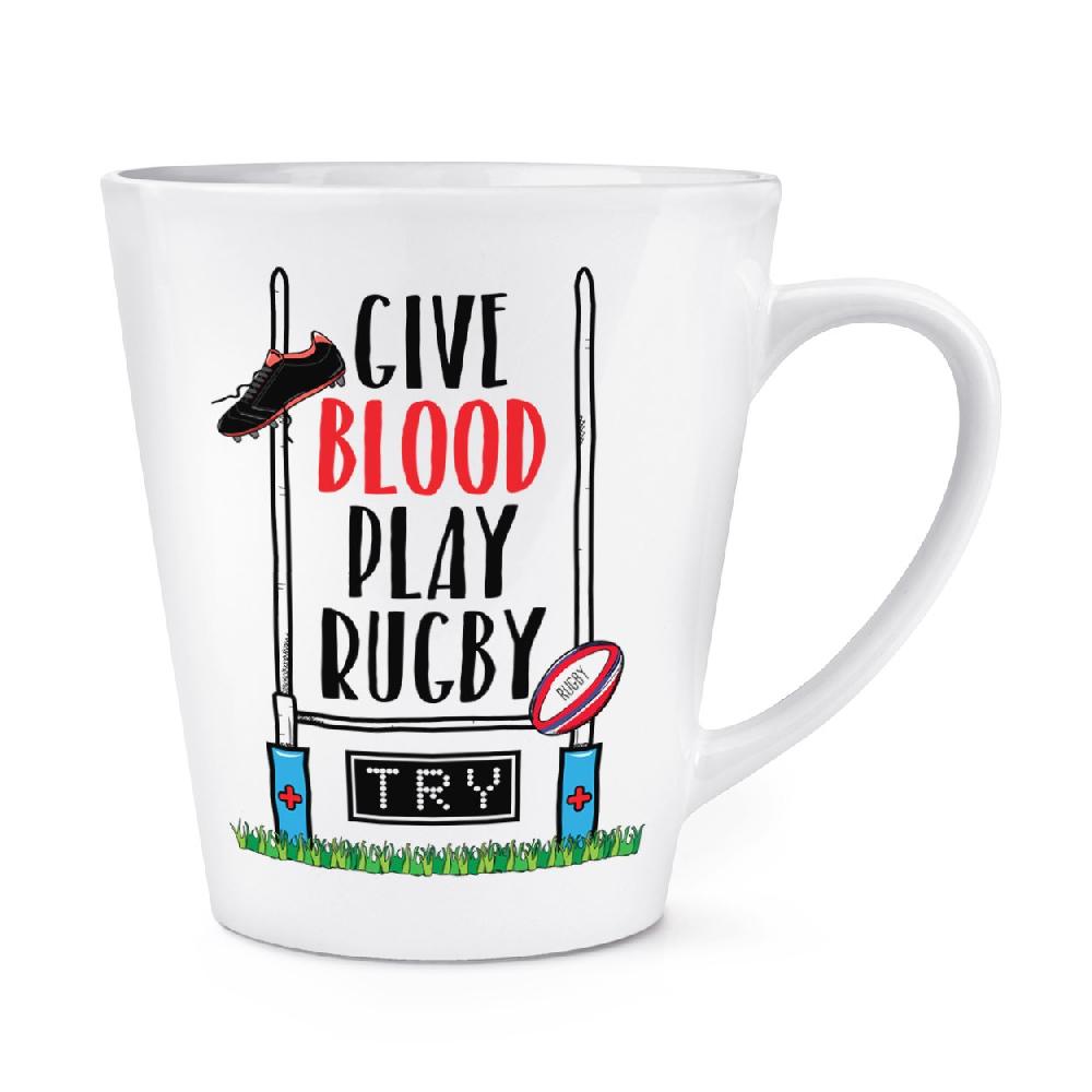 gift base Give Blood Play Rugby 12oz Latte Mug Cup