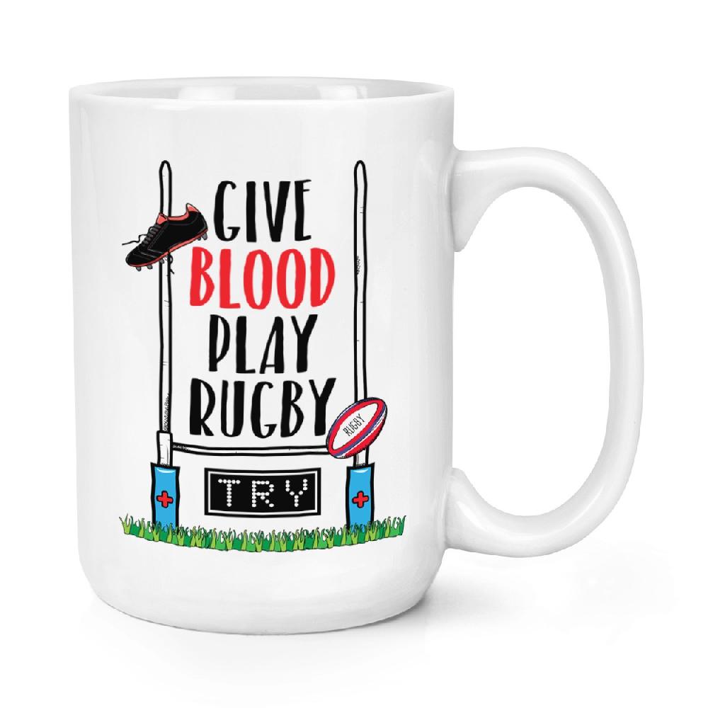 gift base Give Blood Play Rugby 15oz Large Mug Cup