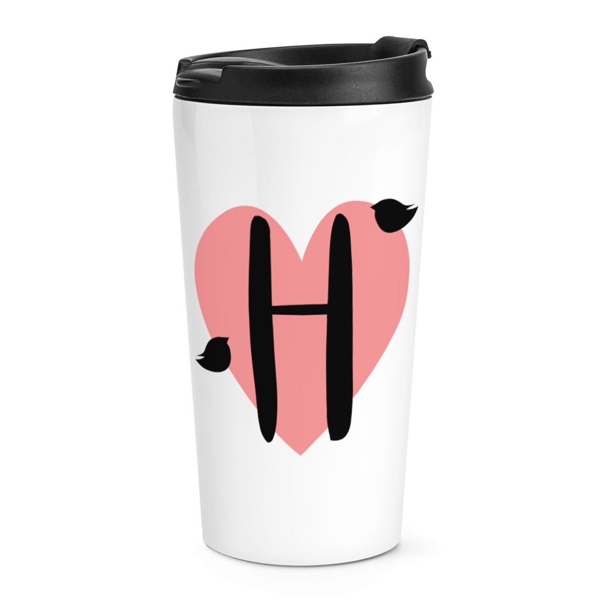 gift base H Heart Alphabet Travel Mug Cup