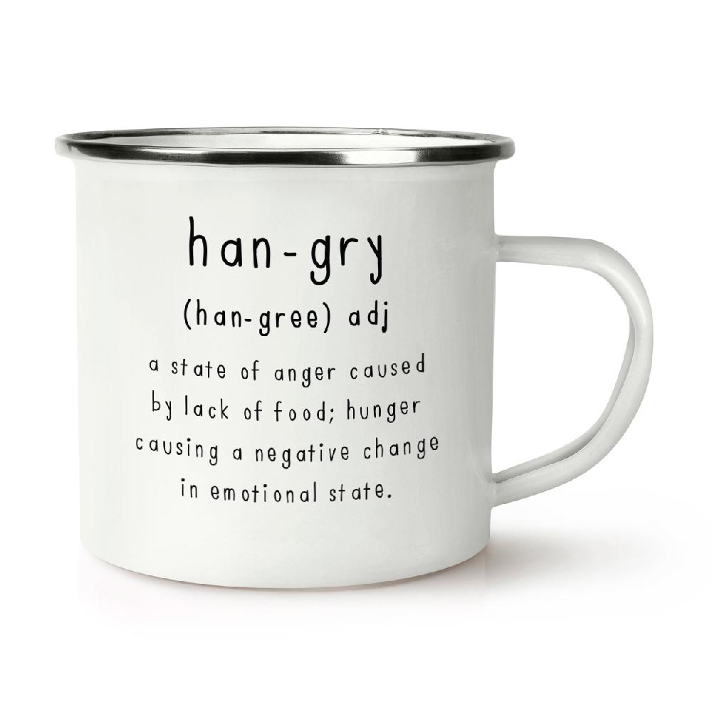 gift base Hangry Definition Retro Enamel Mug Cup