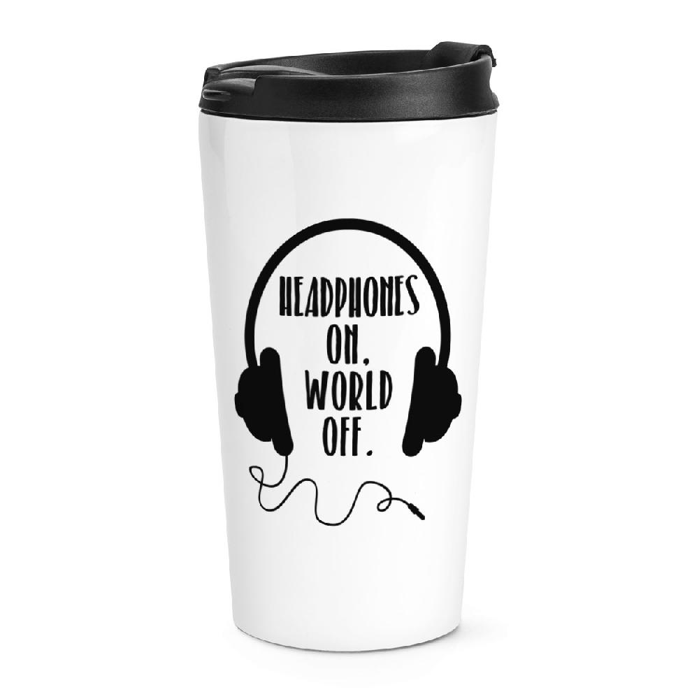 gift base Headphones On World Off Travel Mug Cup