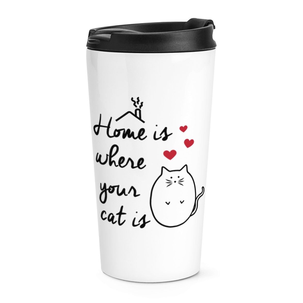 gift base Home Is Where Your Cat Is Travel Mug Cup