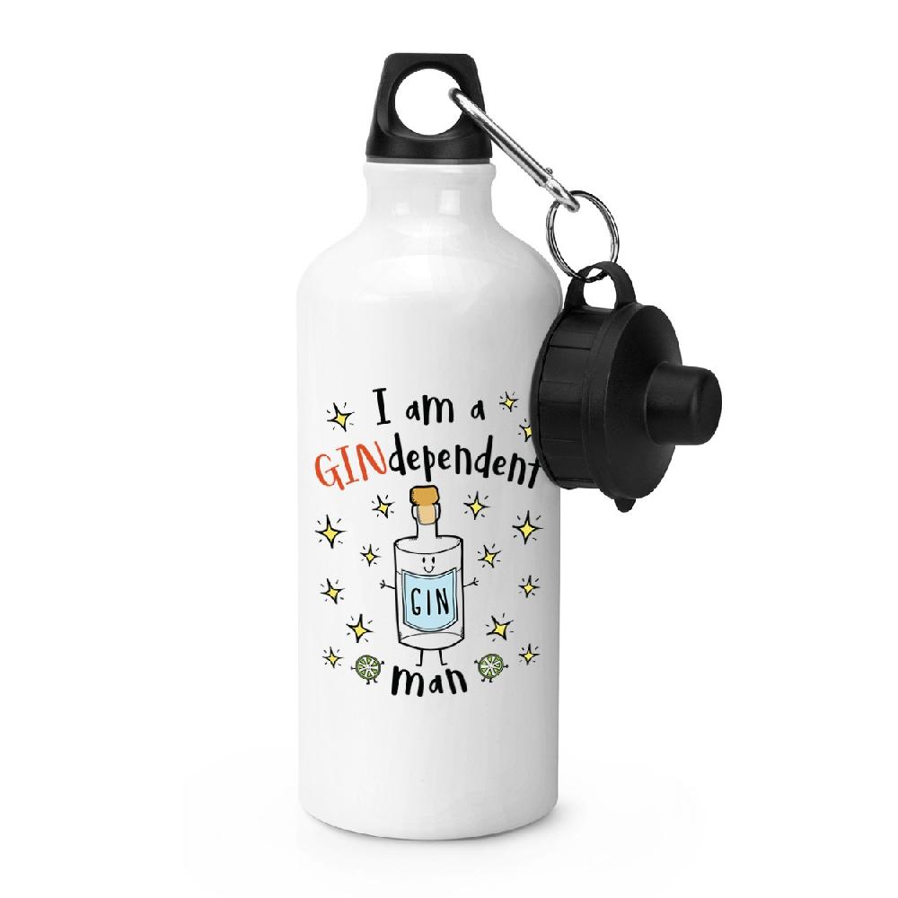 gift base I Am A Gindependent Man Sports Bottle