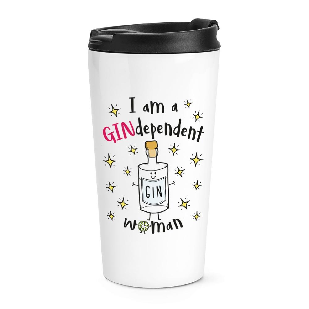 gift base I Am A Gindependent Woman Travel Mug Cup