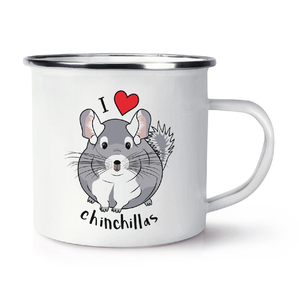 gift base I Love Chinchillas Retro Enamel Mug Cup