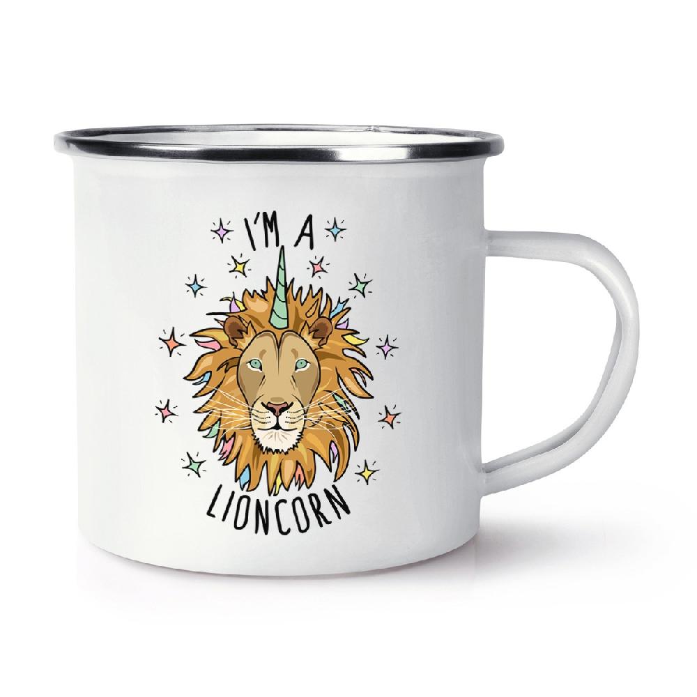 gift base I'm A Lioncorn Retro Enamel Mug Cup