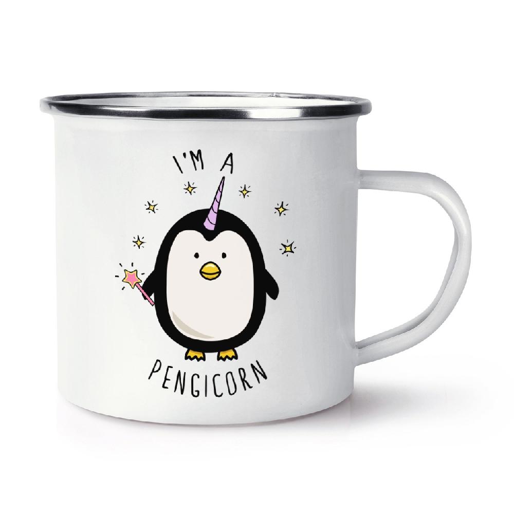 gift base I'm A Pengicorn Retro Enamel Mug Cup