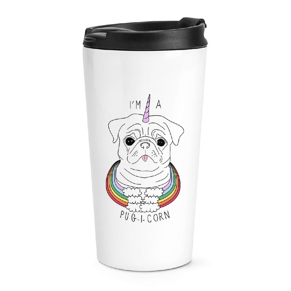 gift base I'm A Pugicorn Rainbow Travel Mug Cup