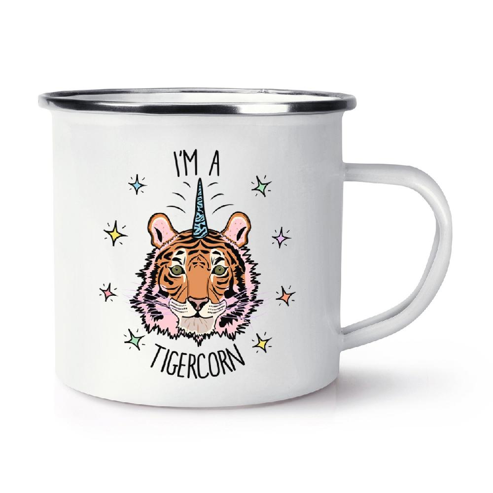 gift base I'm A Tigercorn Retro Enamel Mug Cup