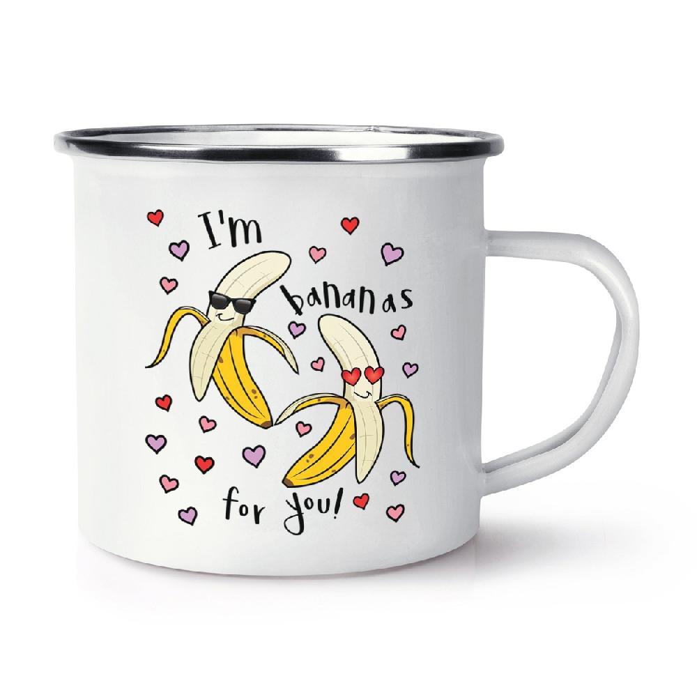 gift base I'm Bananas For You Retro Enamel Mug Cup