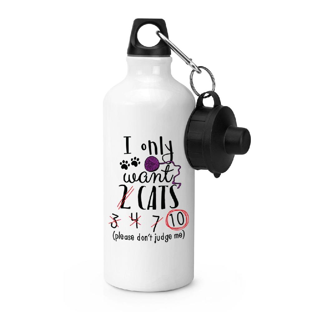 gift base I Only Want 2 Cats Sports Bottle