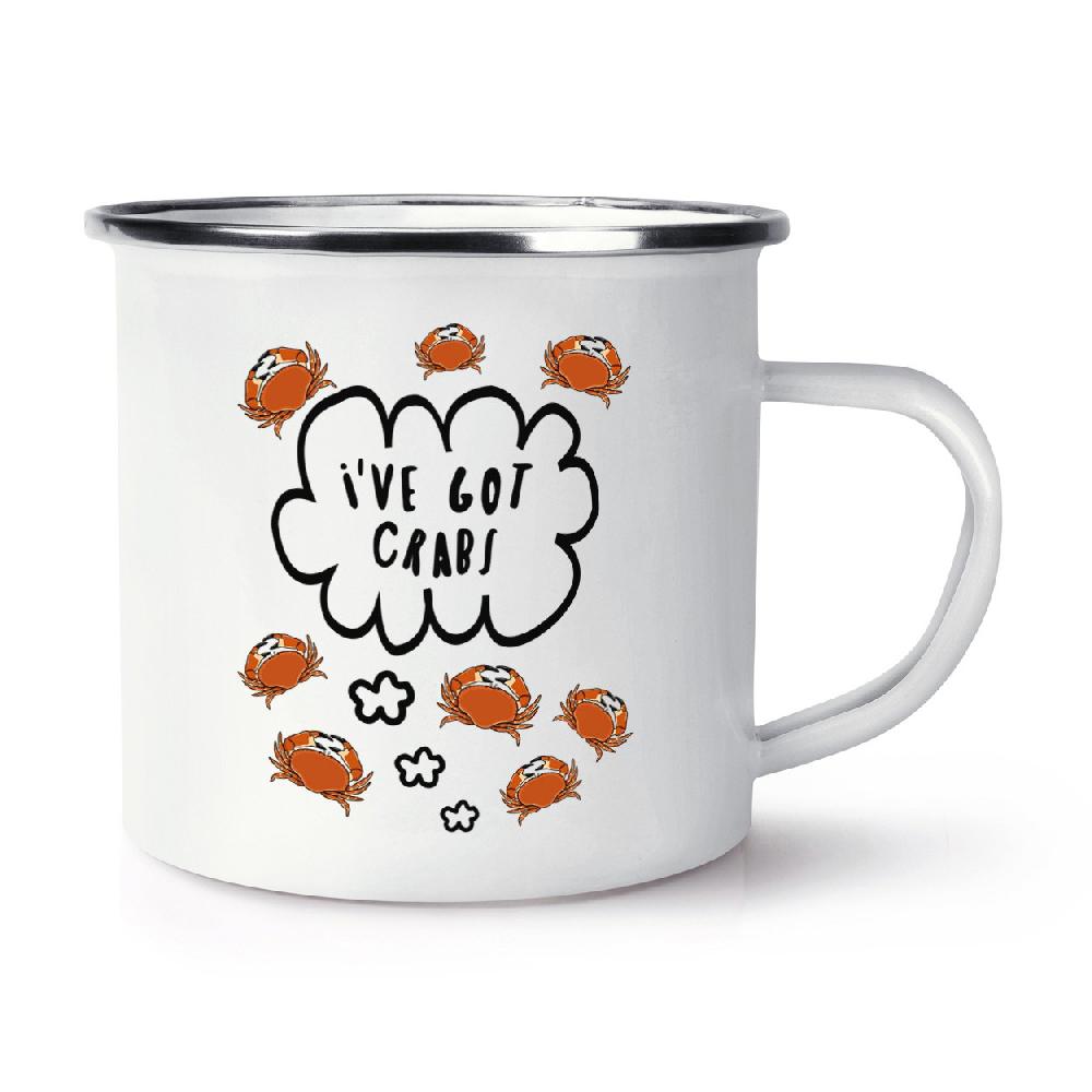 gift base I've Got Crabs Retro Enamel Mug Cup