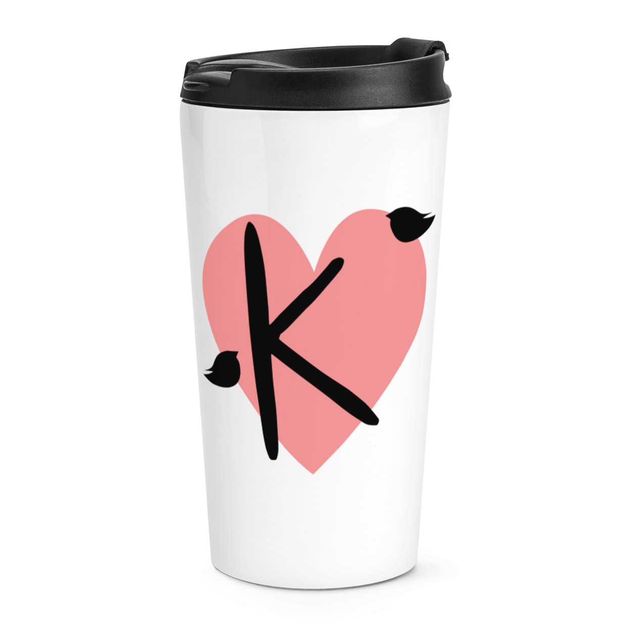 gift base K Heart Alphabet Travel Mug Cup