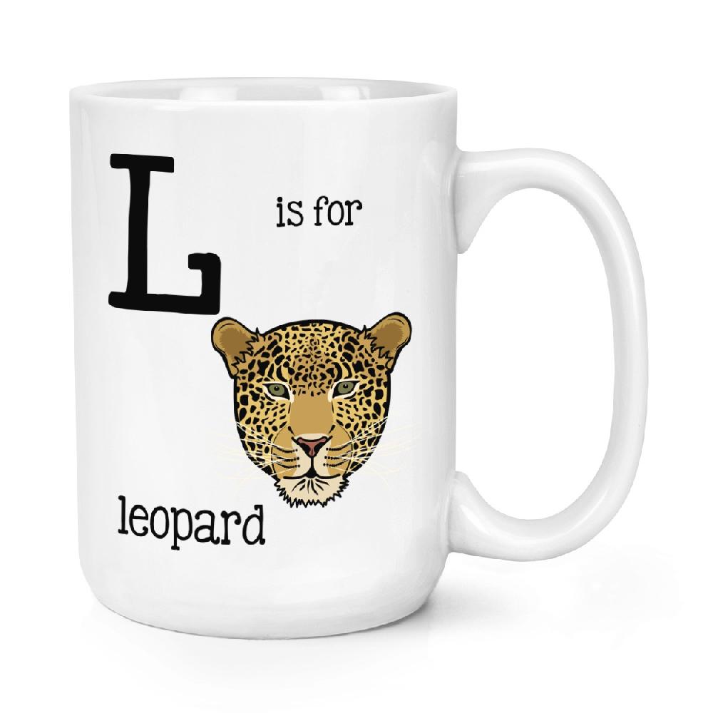 gift base L Is For Leopard 15oz Large Mug Cup