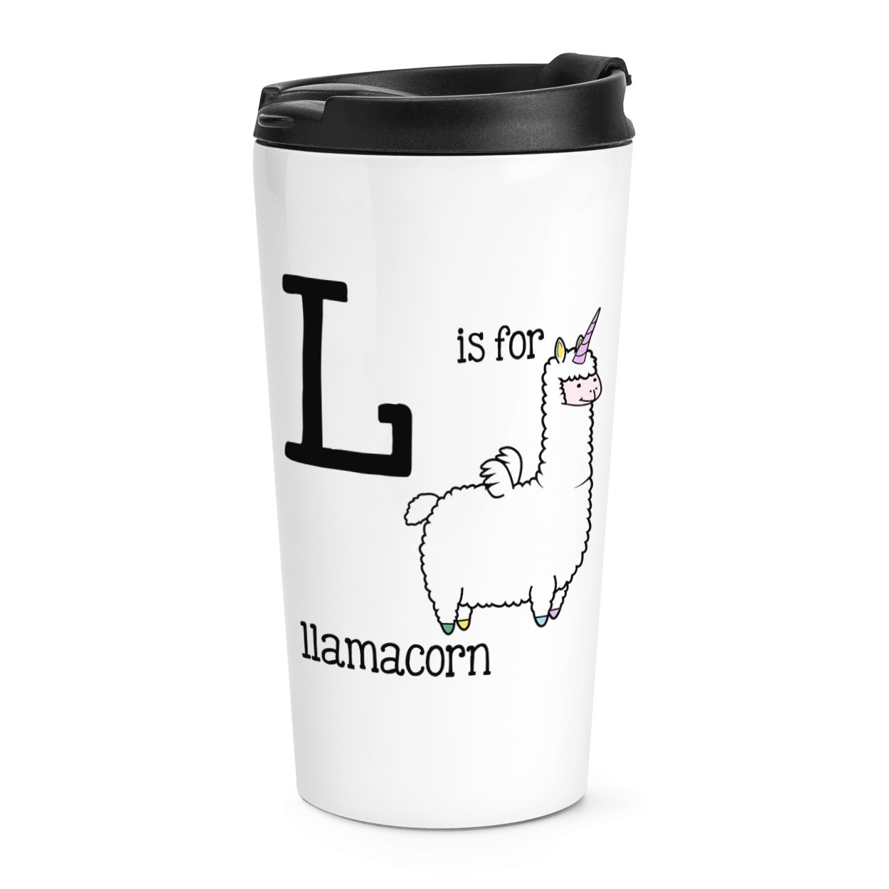 gift base L Is For Llamacorn Travel Mug Cup