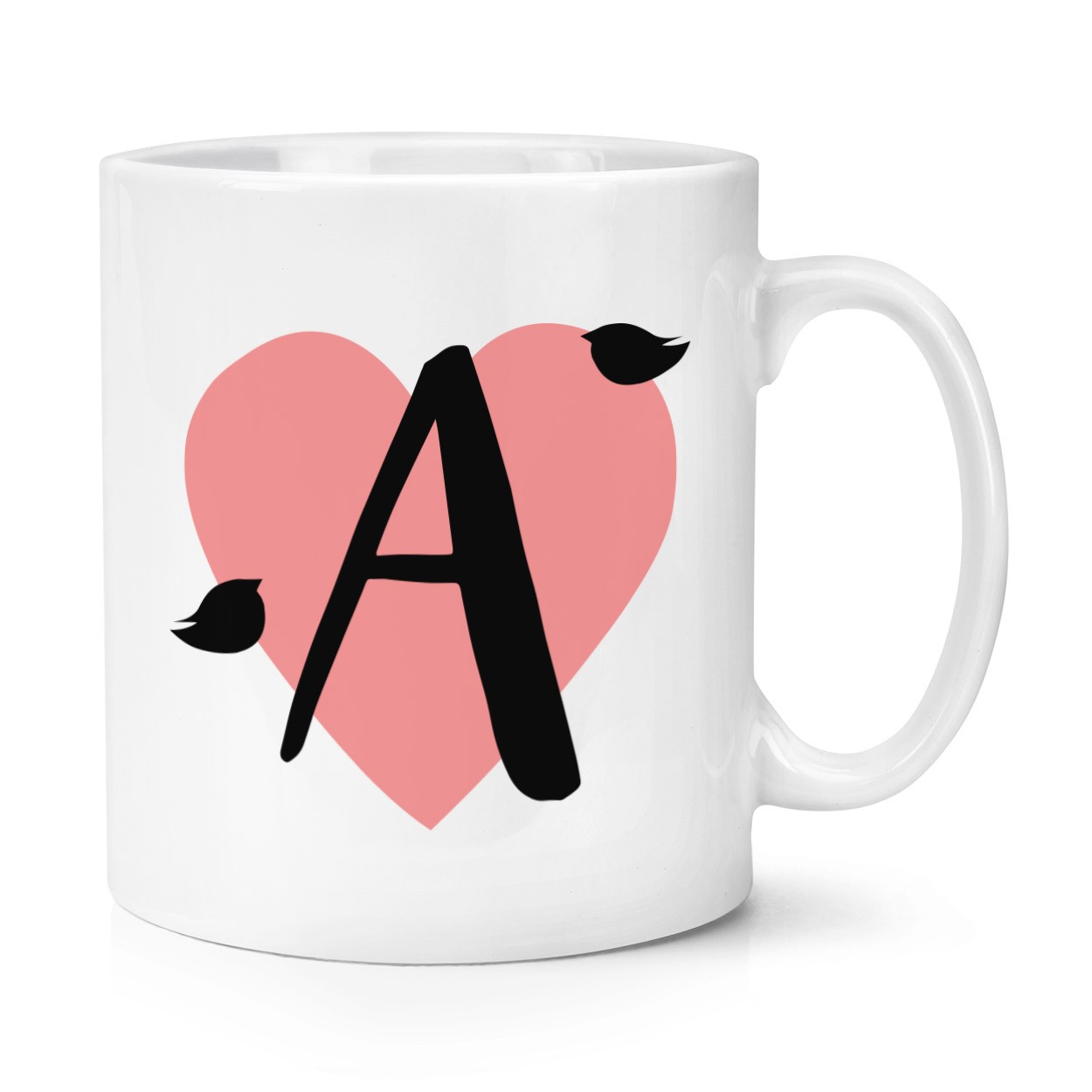 gift base Letter A Heart Alphabet 10oz Mug Cup