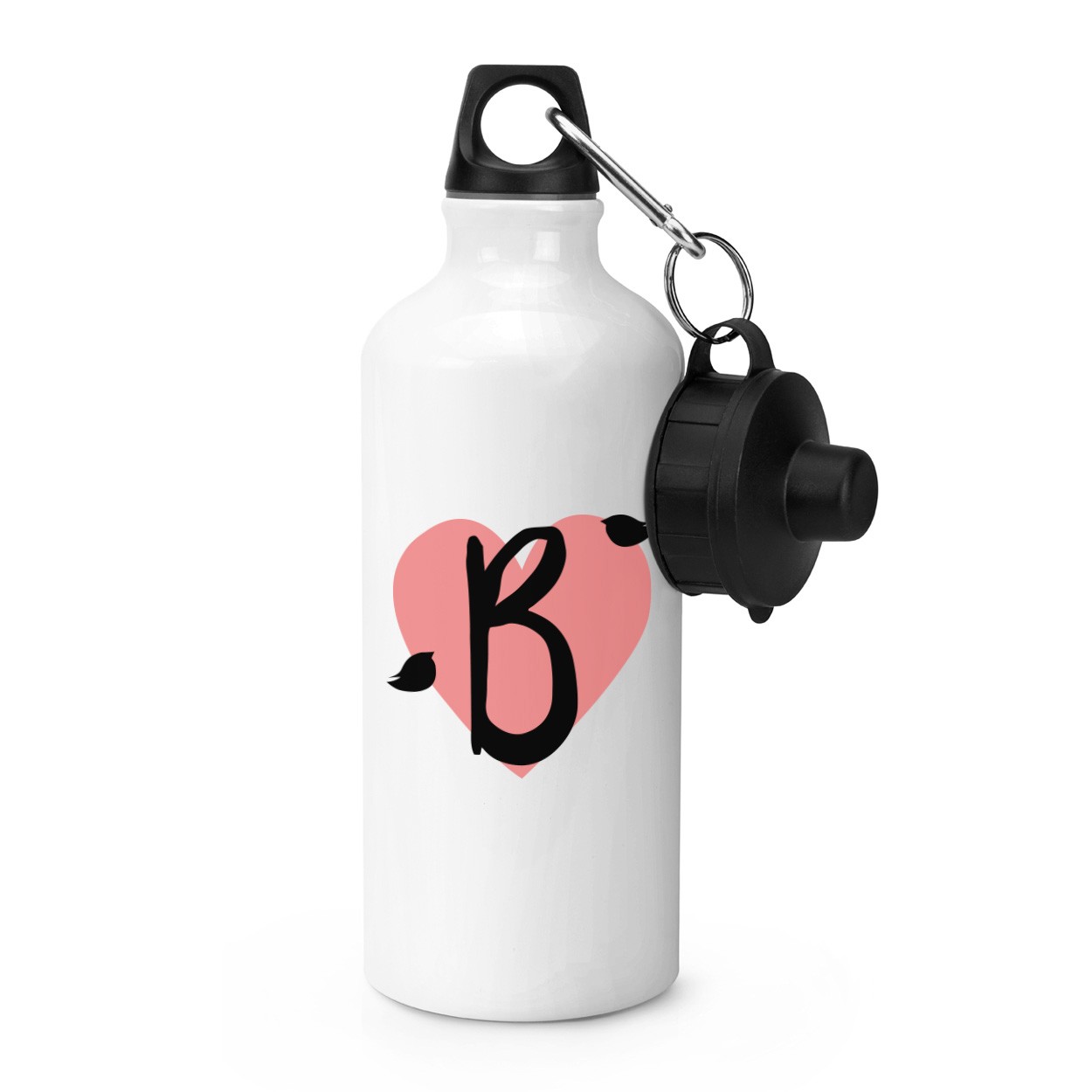 gift base Letter B Heart Alphabet Sports Bottle