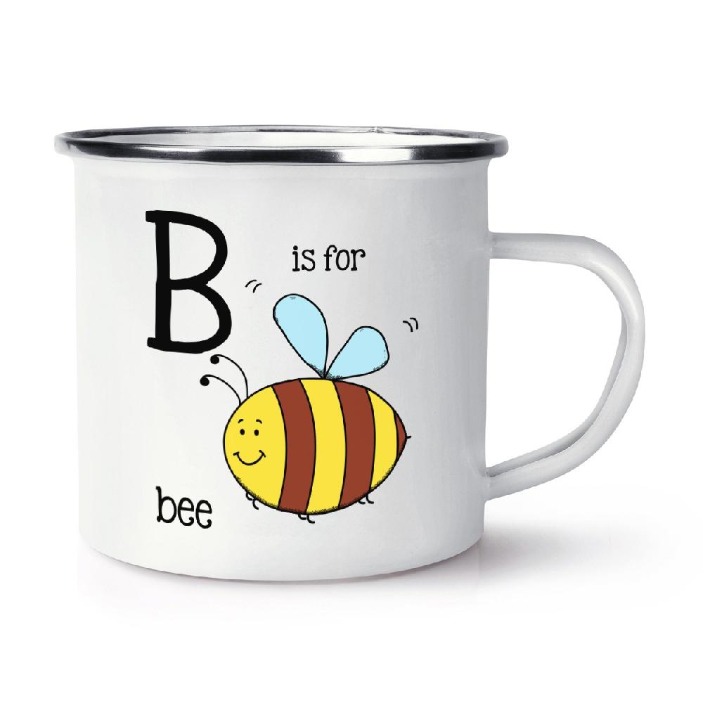 gift base Letter B Is For Bee Retro Enamel Mug Cup