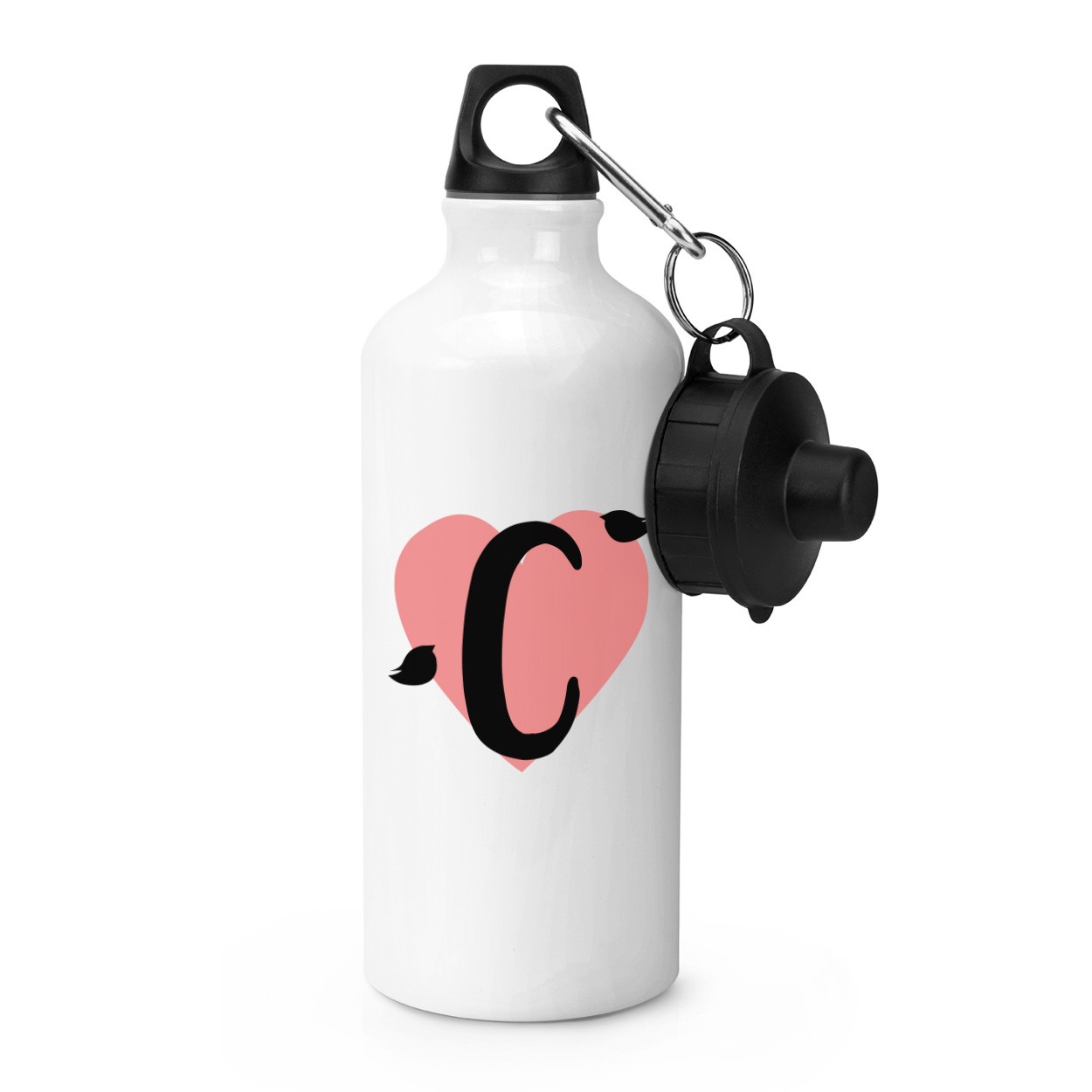 gift base Letter C Heart Alphabet Sports Bottle