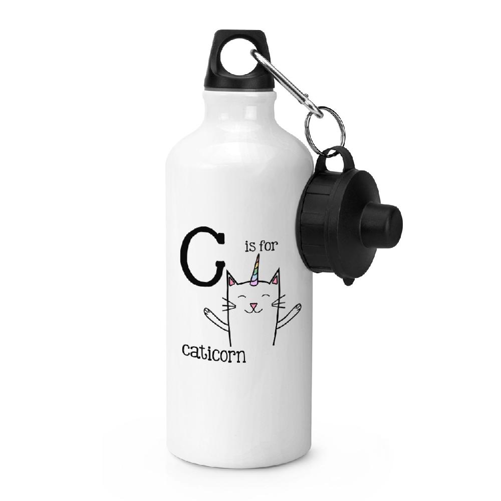 gift base Letter C Is For Caticorn Sports Bottle