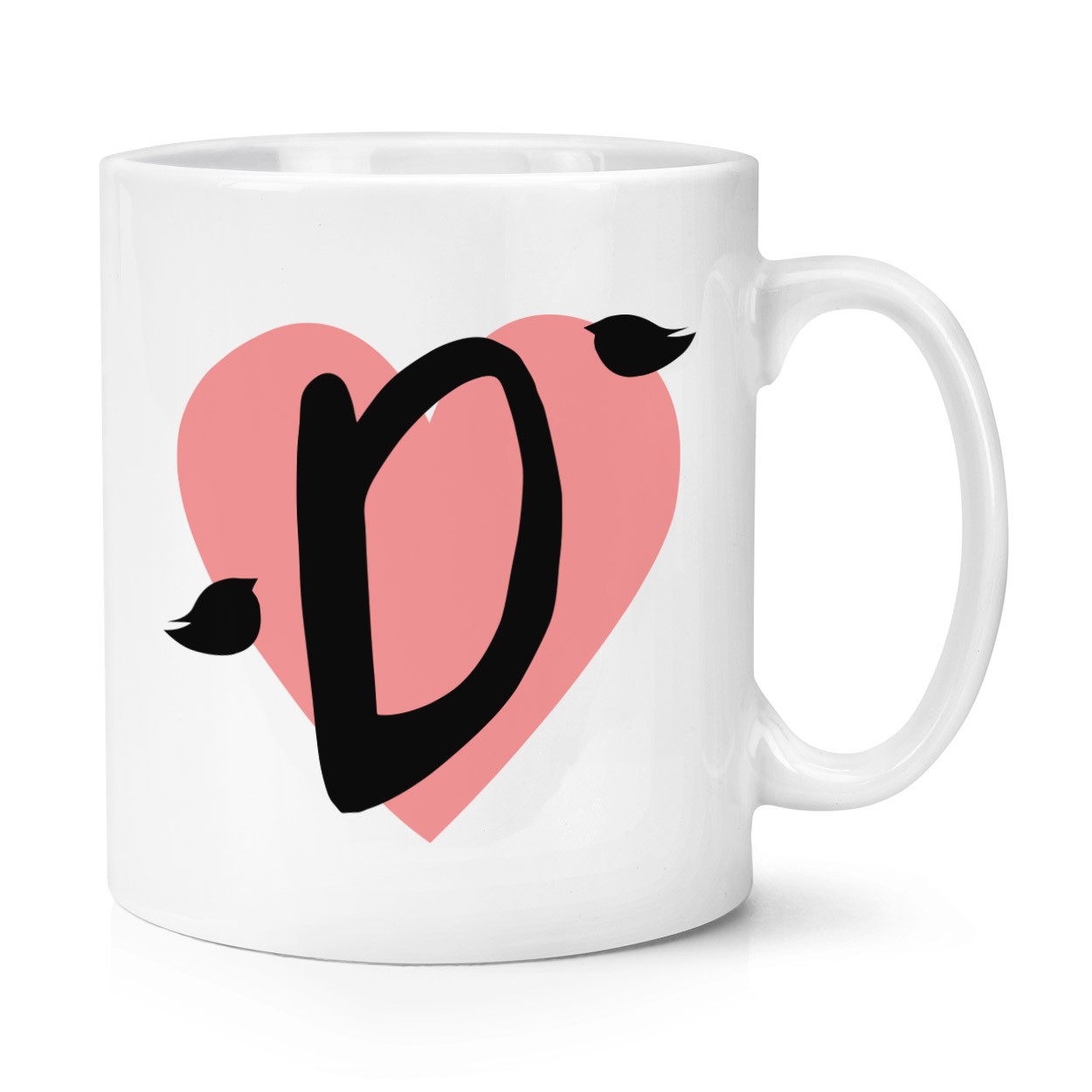 gift base Letter D Heart Alphabet 10oz Mug Cup