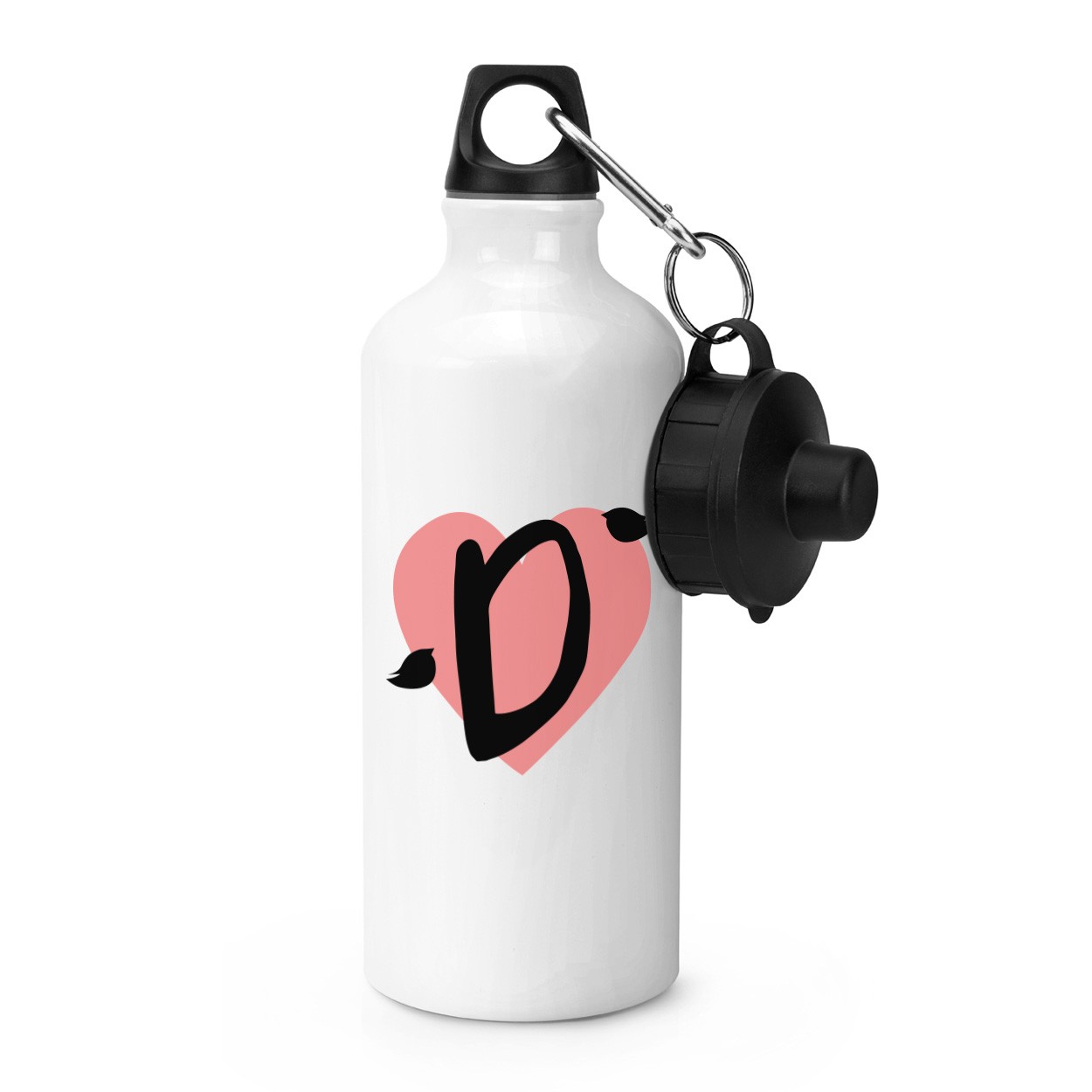 gift base Letter D Heart Alphabet Sports Bottle