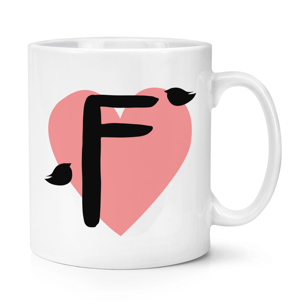 gift base Letter F Heart Alphabet 10oz Mug Cup