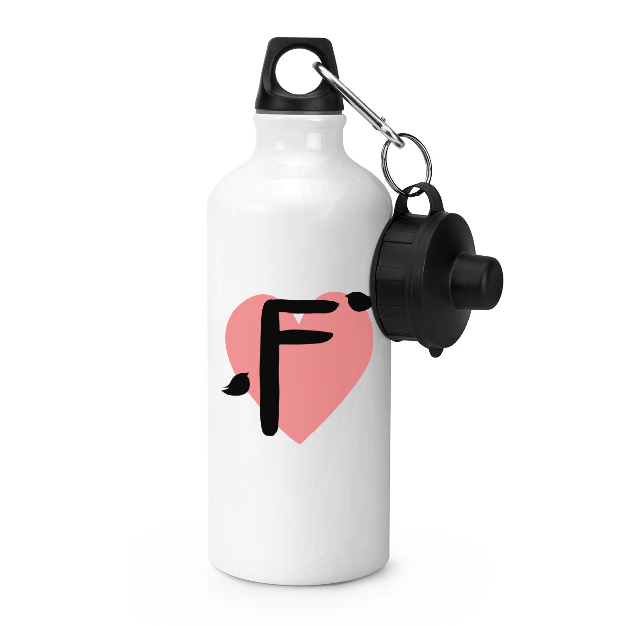 gift base Letter F Heart Alphabet Sports Bottle