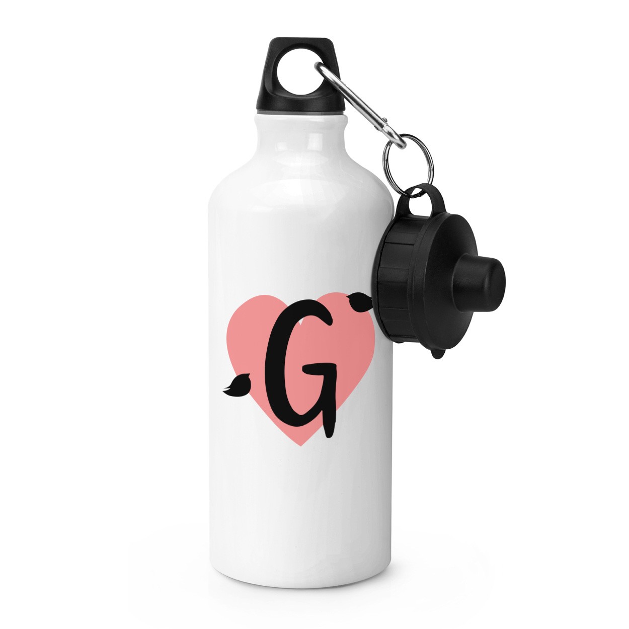 gift base Letter G Heart Alphabet Sports Bottle
