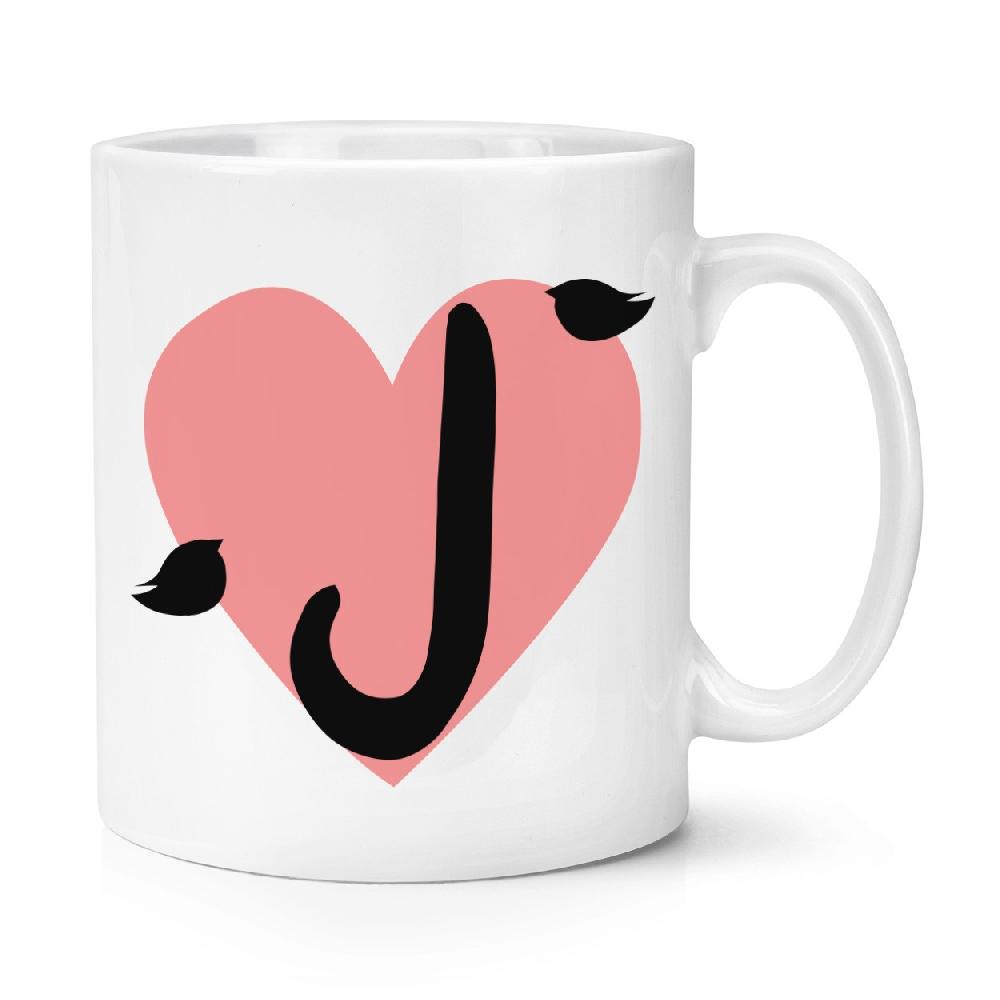 gift base Letter J Heart Alphabet 10oz Mug Cup