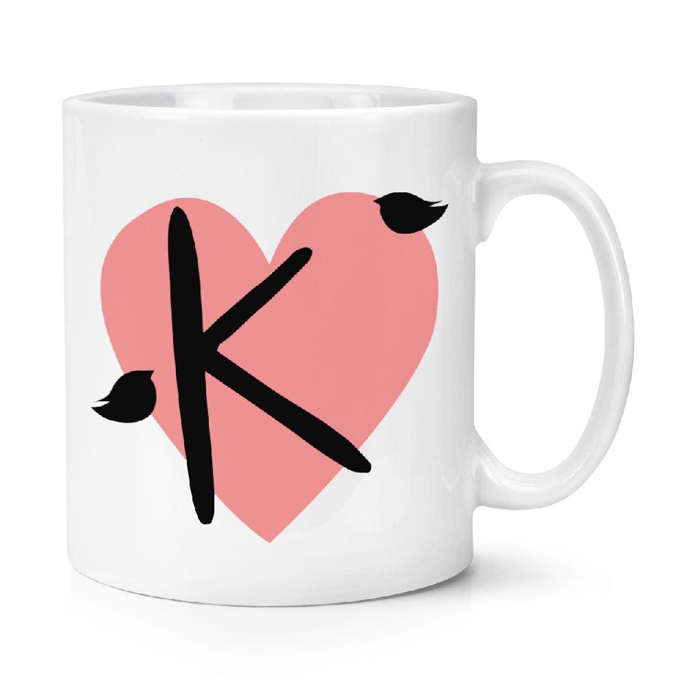 gift base Letter K Heart Alphabet 10oz Mug Cup