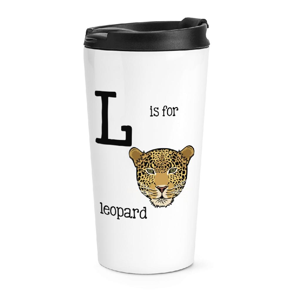 gift base Letter L Is For Leopard Travel Mug Cup