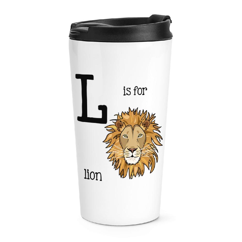 gift base Letter L Is For Lion Travel Mug Cup