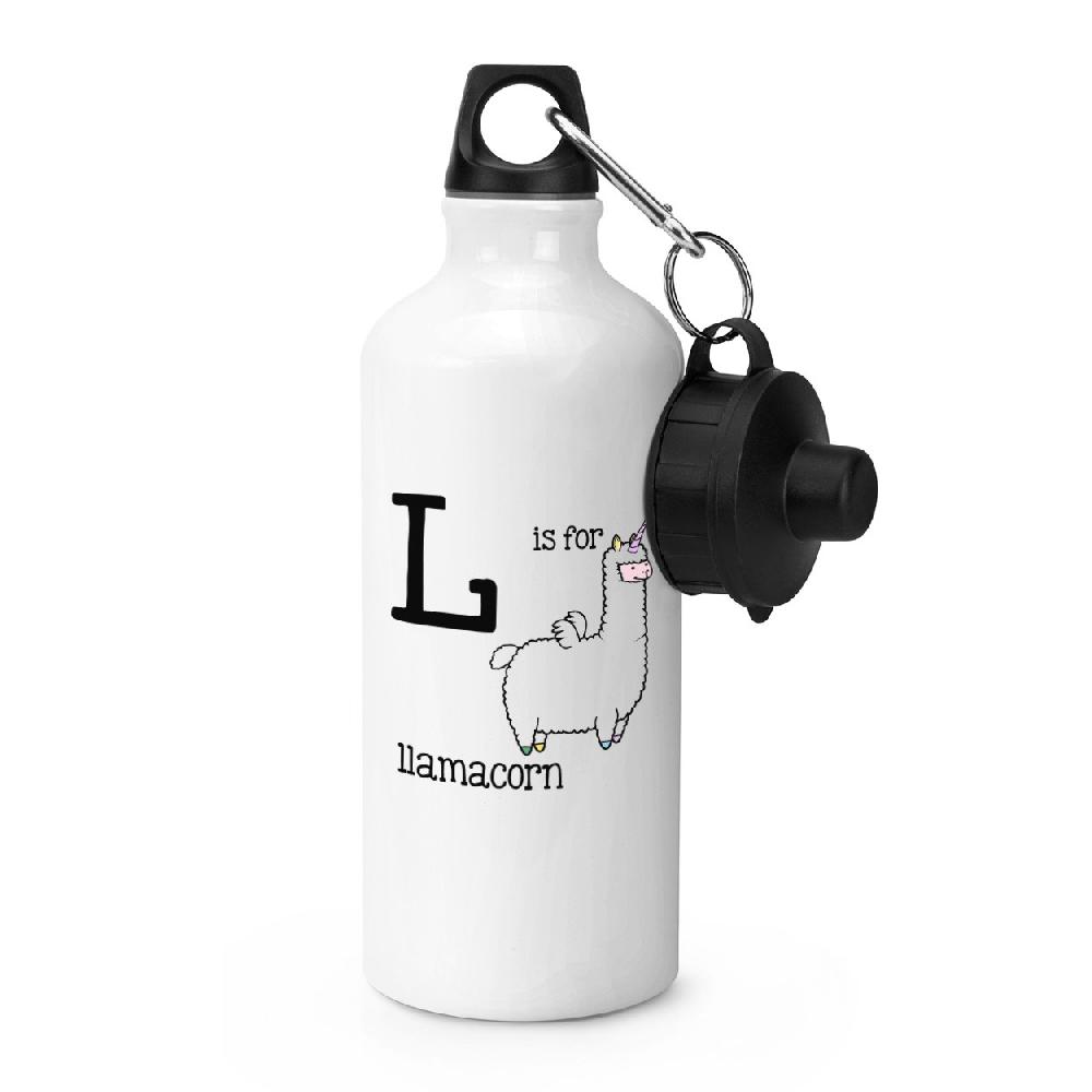 gift base Letter L Is For Llamacorn Sports Bottle