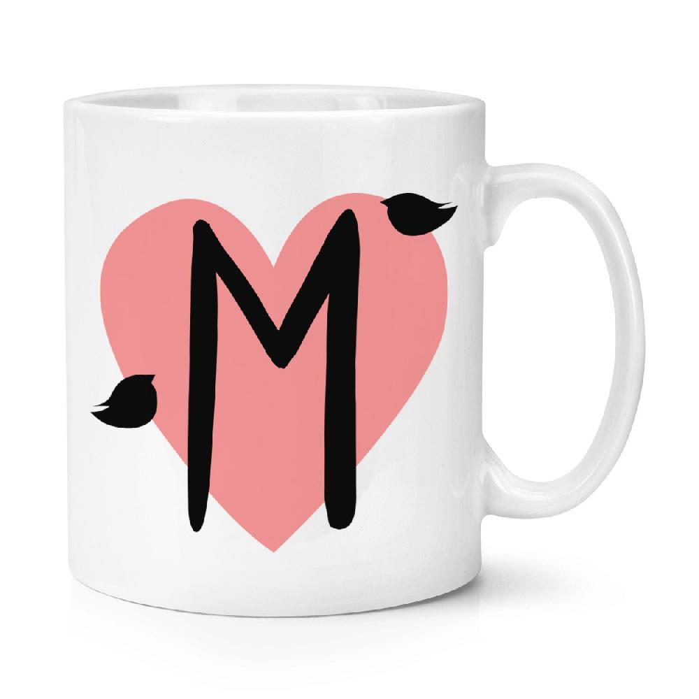 gift base Letter M Heart Alphabet 10oz Mug Cup