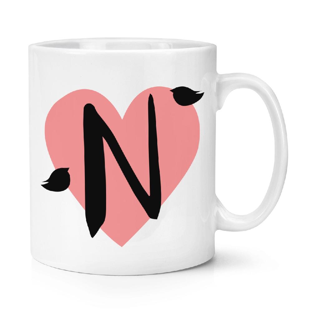 gift base Letter N Heart Alphabet 10oz Mug Cup