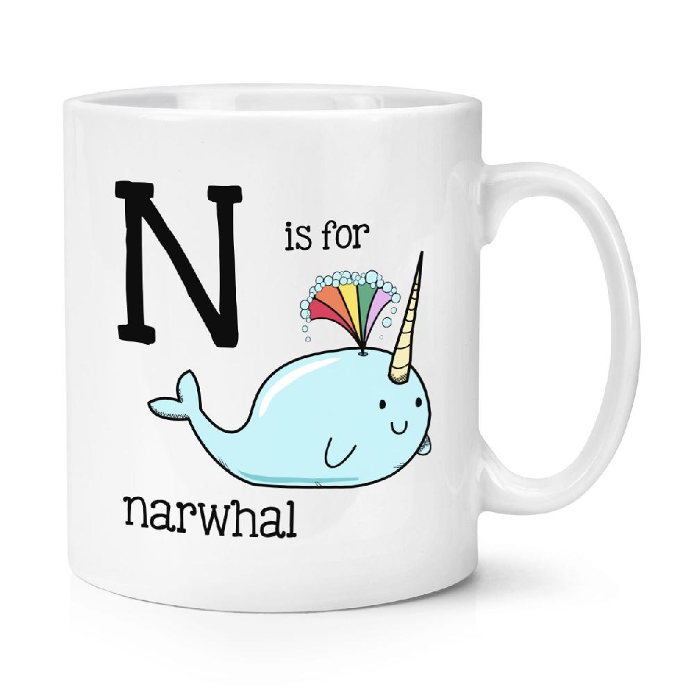 gift base Letter N Is For Narwhal 10oz Mug Cup