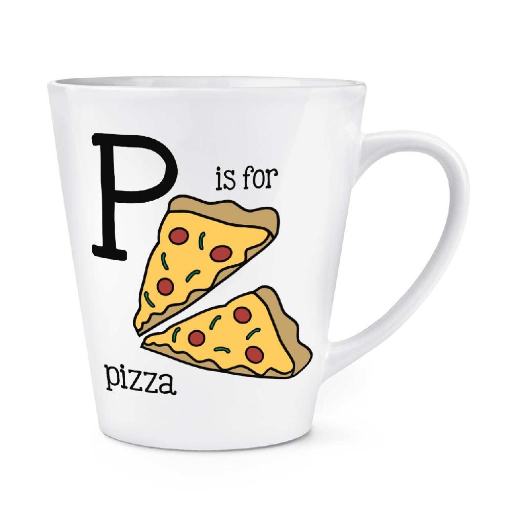 gift base Letter P Is For Pizza 12oz Latte Mug Cup