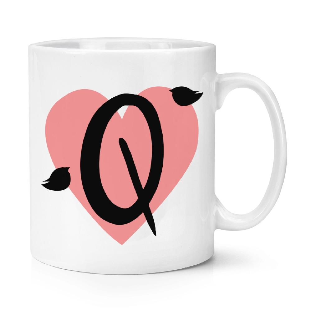 gift base Letter Q Heart Alphabet 10oz Mug Cup